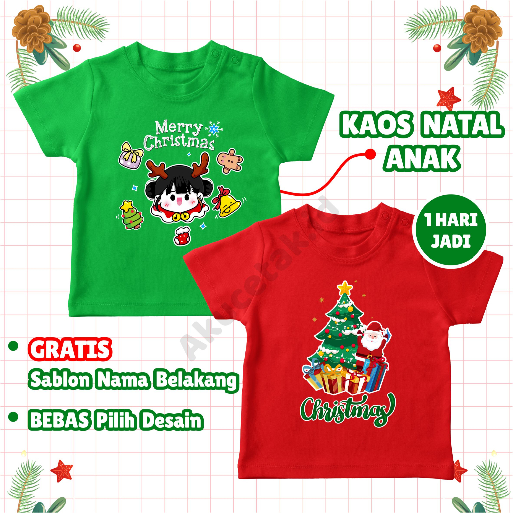 Baju Natal Kaos Natalan Anak Gratis Sablon Nama