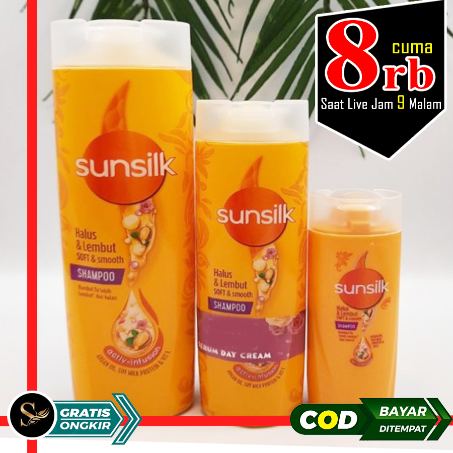 Shampo Rambut Sunsilk Kuning Halus dan Lembut Kemasan Kecil dan Besar 80ml Shampoo Sunsilk Soft and Smooth 160ml 5x Lebih Halus Lembut Sampo Sunsilk Botol Activ Infusion 360ml dengan Argan Oil dan Vitamin E