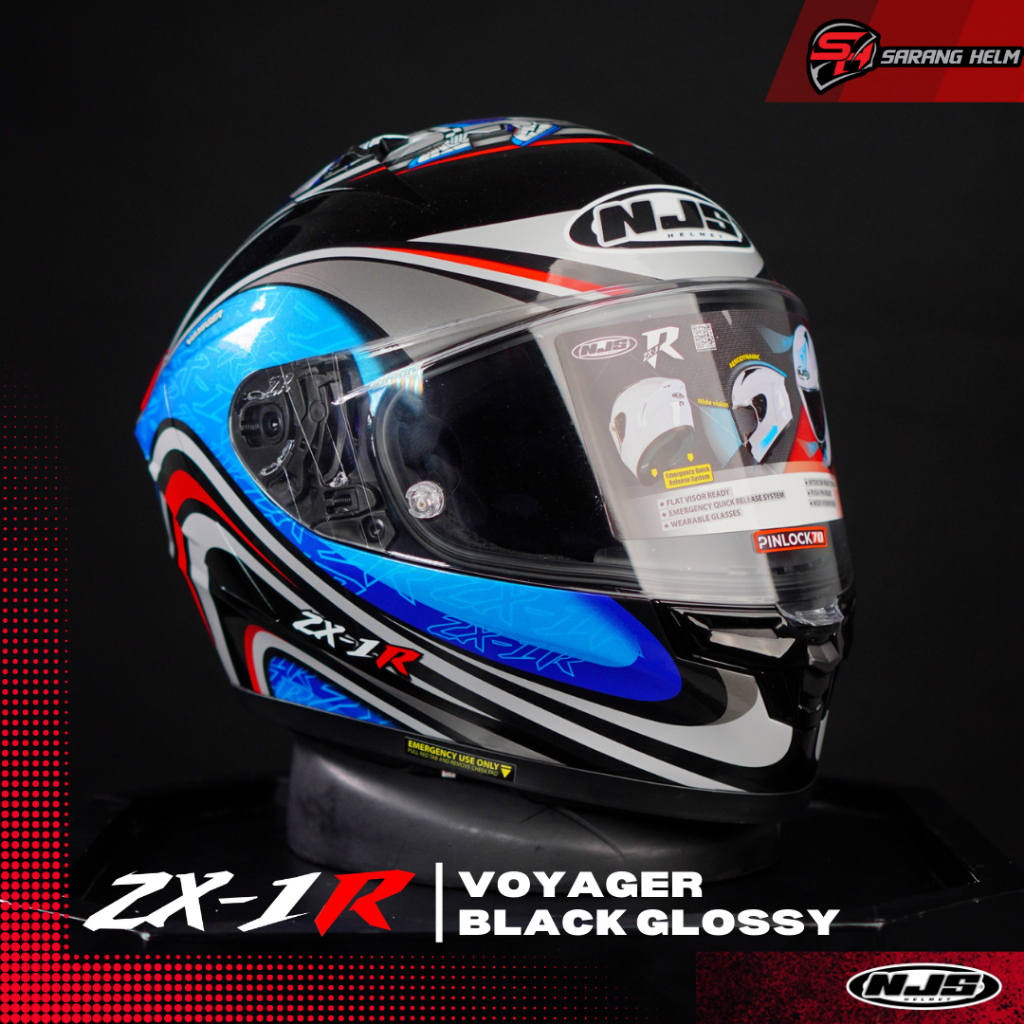 NJS ZX-1R VOYAGER (FREE Visor Iridium ) - Helm Fullface | NJS ZR | NJS Fullface | ZR Motif | Helm NJ
