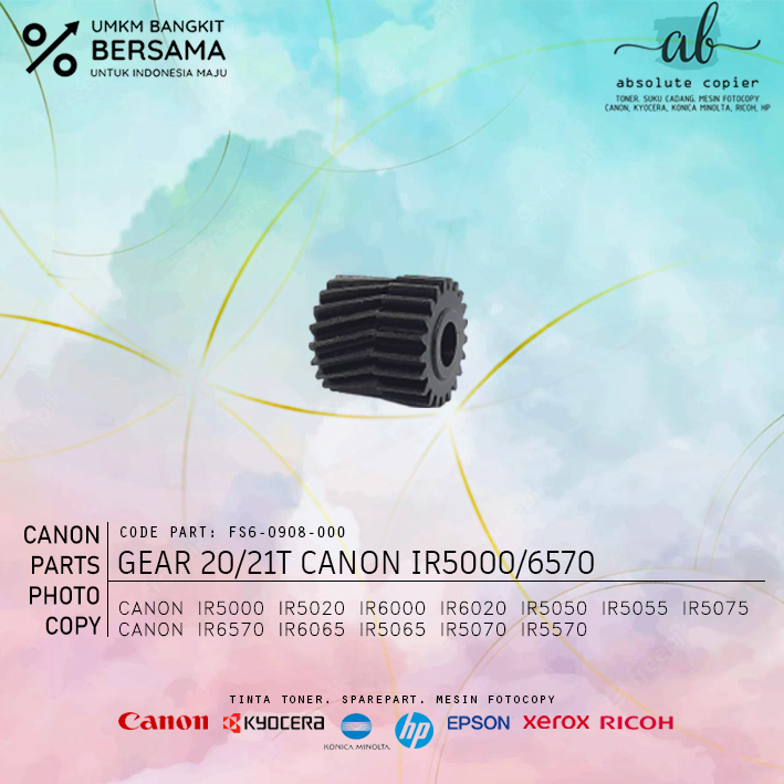 Gear 20 21T Pulley Canon Fotokopi IR 5000 6000 5020 6020 5570 5050 5055 5075 6570 6065 5070 5066 FS6