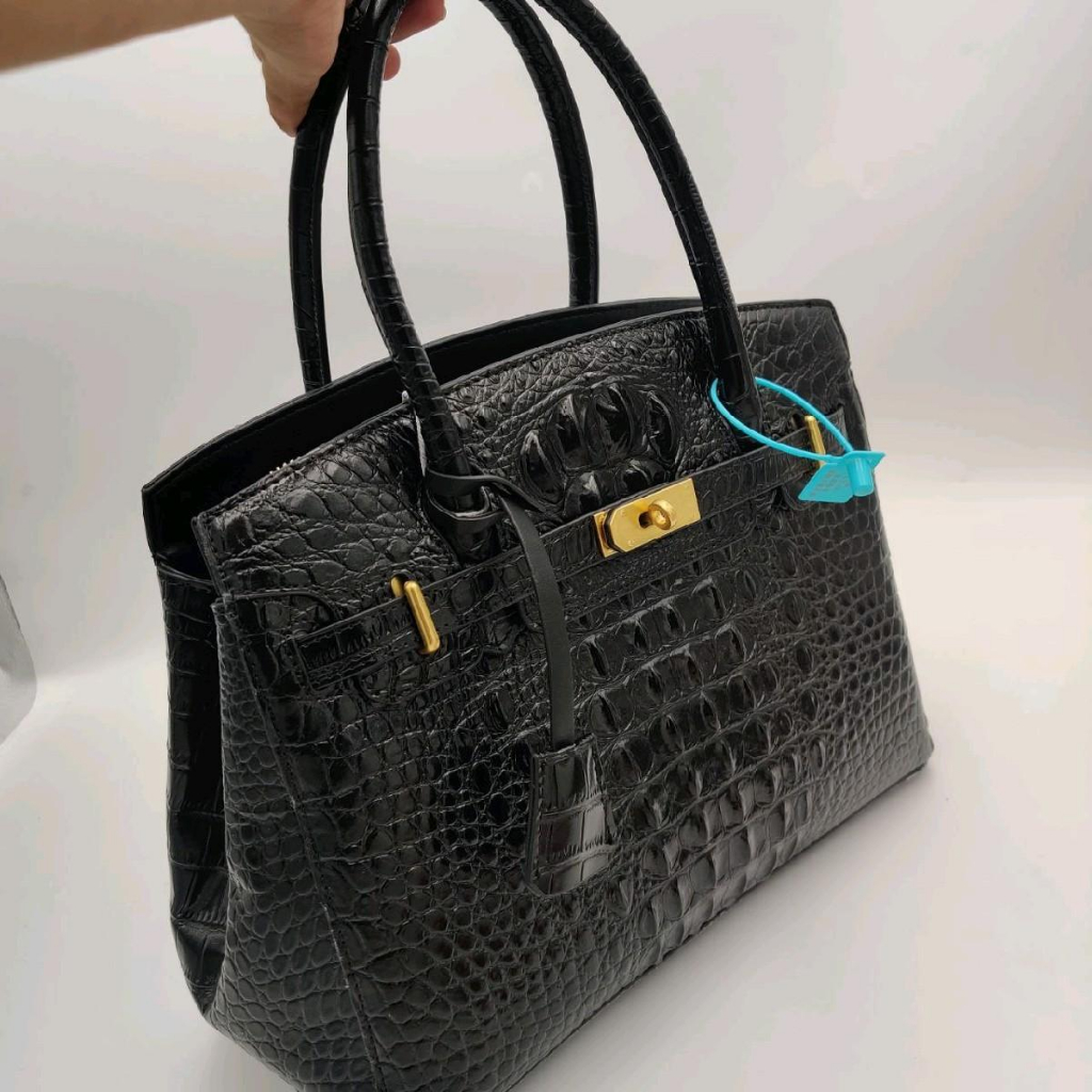 Tas Premier Bags kremes croco timbul mewah besar