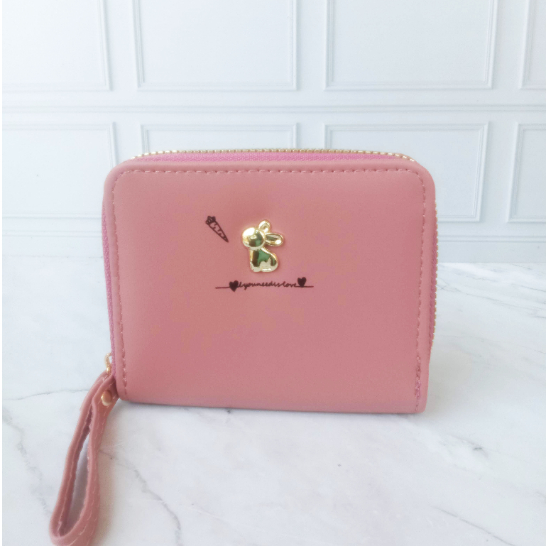 LAKUSO Dompet Resleting Satu Kecil Dompet Koin PU Leather Wanita #2208