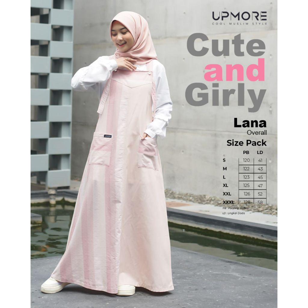UPMORE | GAMIS UPMORE | Gamis Lana | Lana Overall Pearl | Dress Muslimah | Gamis Upmore / ORI 100% U
