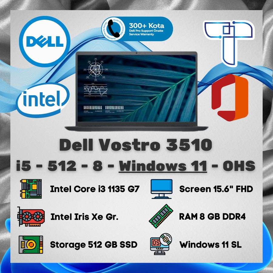 Dell Vostro 3510 Laptop - i5 - 512 GB - 8 - Windows 11 - OHS