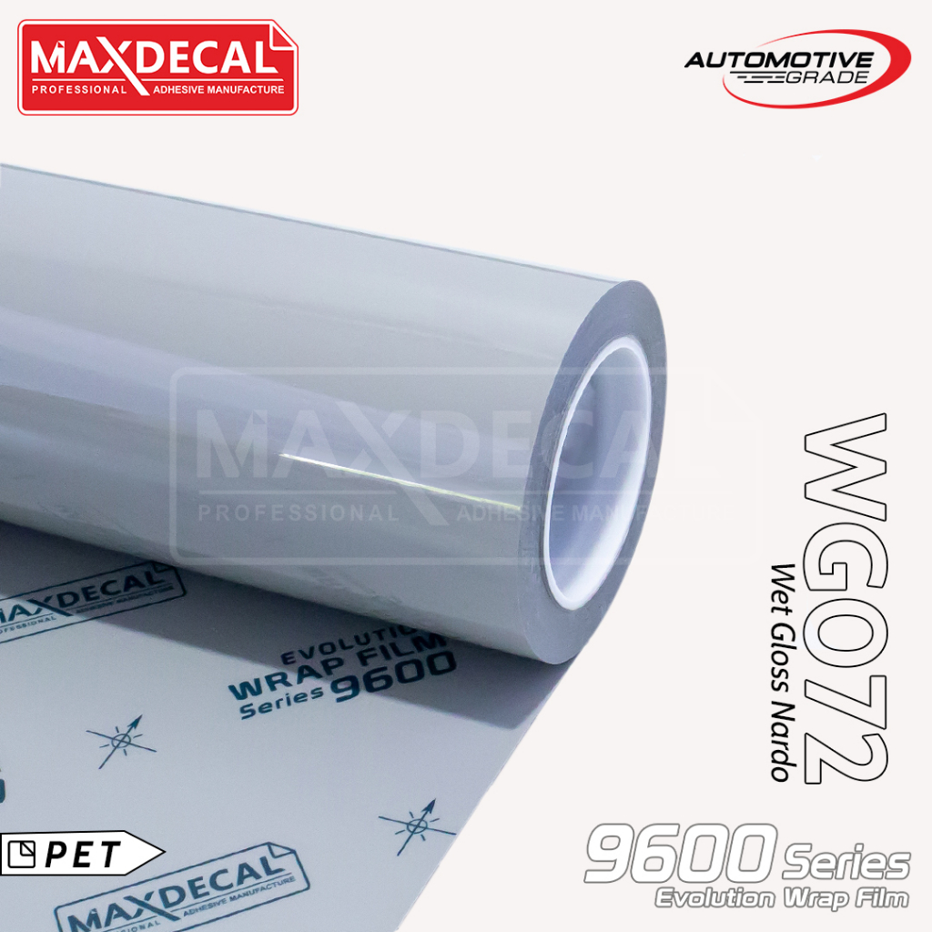 (METERAN) MAXDECAL 9600 WG072 NARDO GREY Wet Gloss Evolution Car Wrap Vinyl