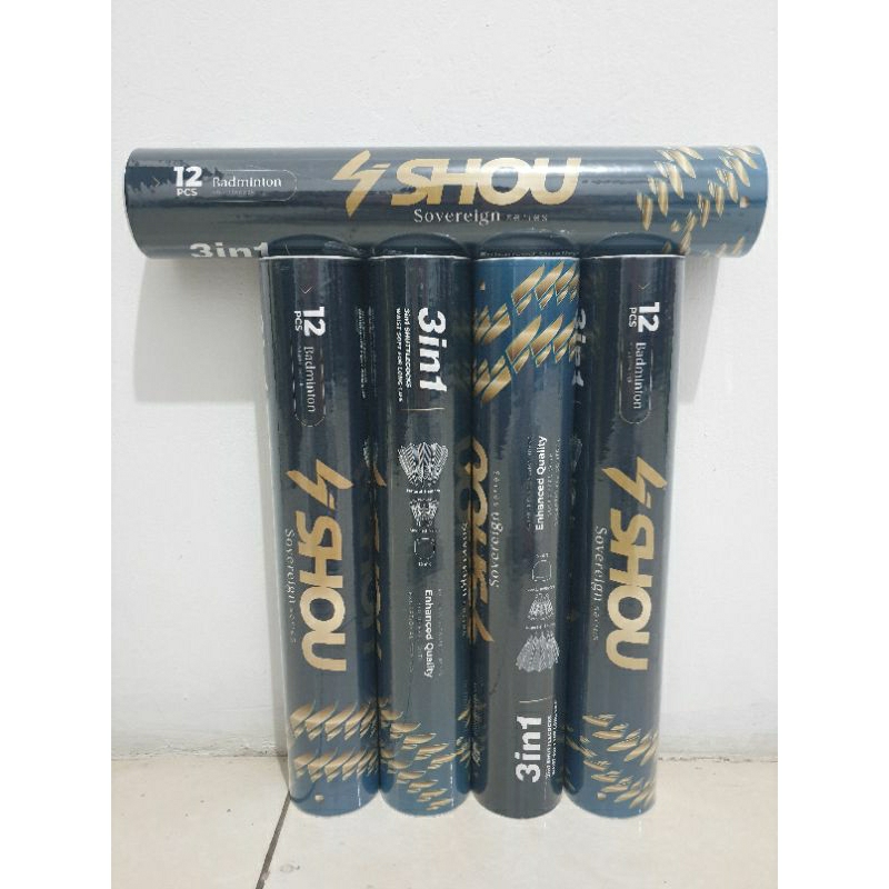 Sale Promo Cuci Gudang Shuttlecock Badminton Shou SOVEREIGN 3IN1 cock Bulutangkis 3in1 merk shou Yan