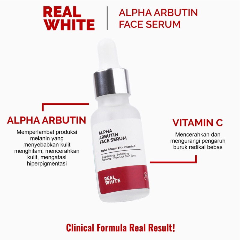 REAL WHITE Alpha Arbutin Serum real white BPOM face serum realwhite alpha arbutin