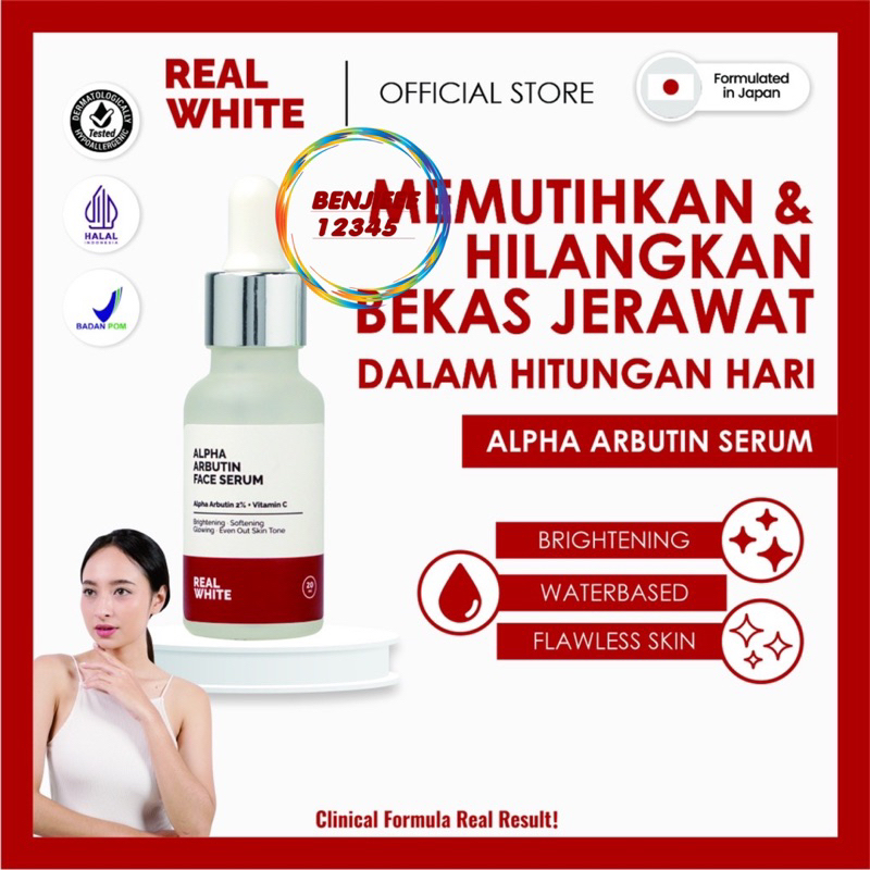 REAL WHITE Alpha Arbutin Serum real white BPOM face serum realwhite alpha arbutin