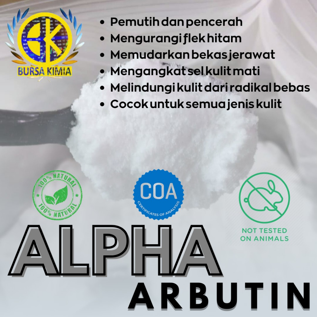 Bubuk Alpha Arbutin 100 Gram murni kualitas tinggi bubuk bahan kosmetik kecantikan perawatan wajah