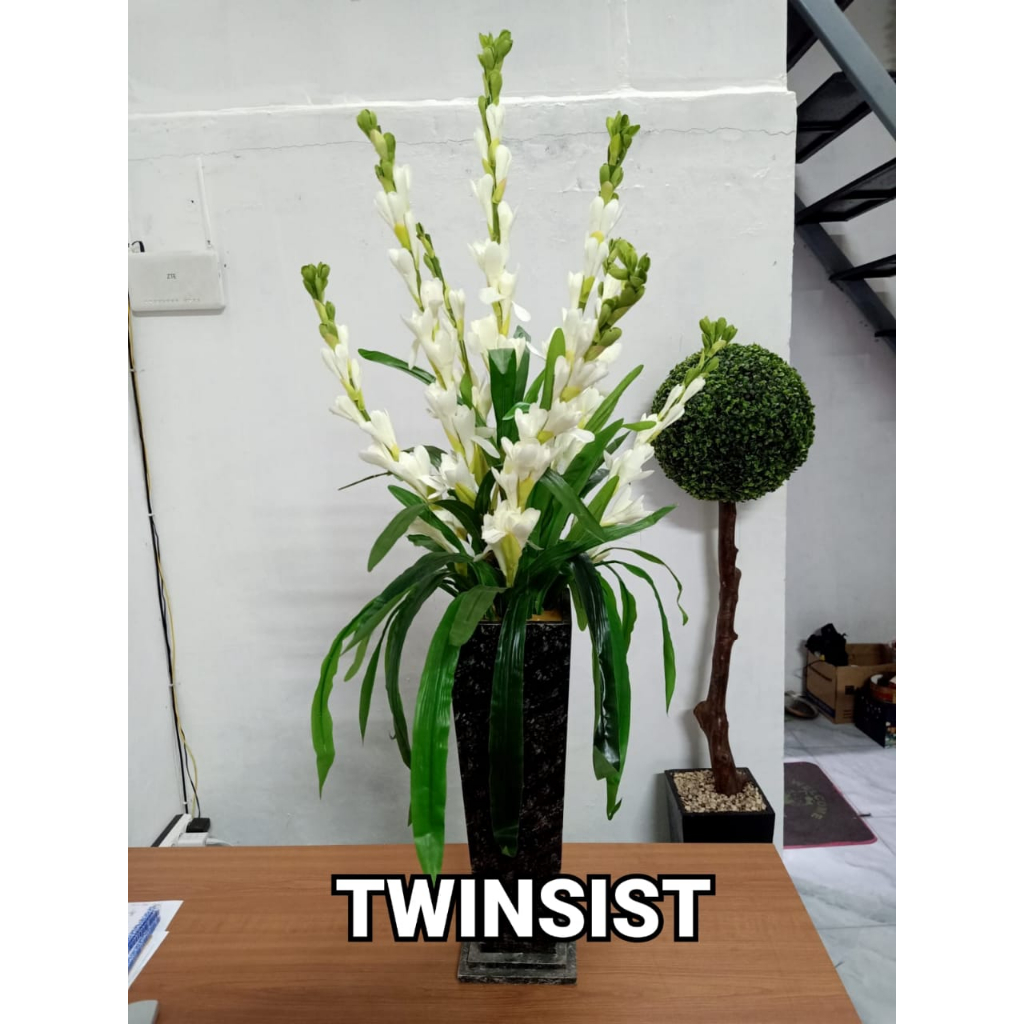 Rangkaian Bunga Sedap Malam Plastik Artificial Palsu Tinggi 100 cm / Pohon Hias Plastik / Pohon Plas