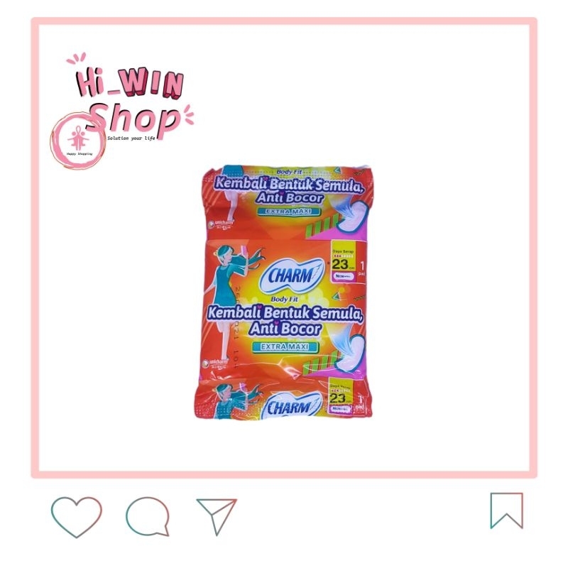 Softex Pembalut Charm Body Fit Extra Maxi Sachet Tanpa Sayap 23cm