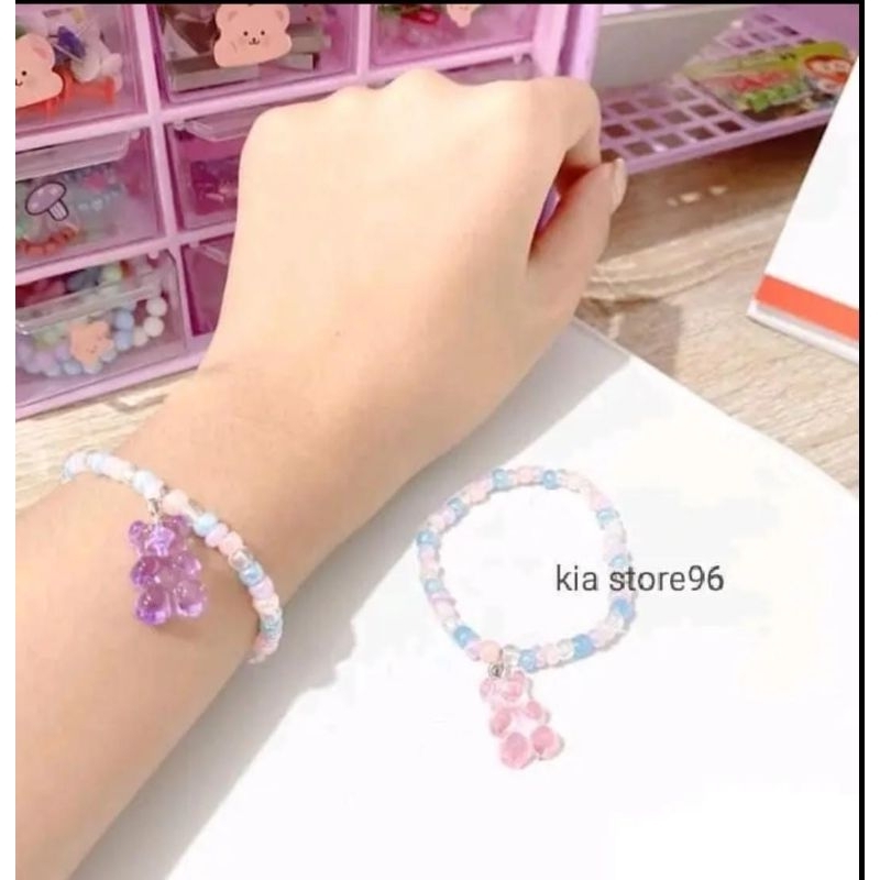 Gelang beads gummy bear pastel colour