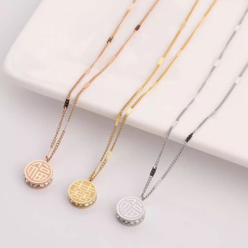 KALUNG TITANIUM WANITA LIONTIN KOIN CHINA ATAU LIONTIN HOKI