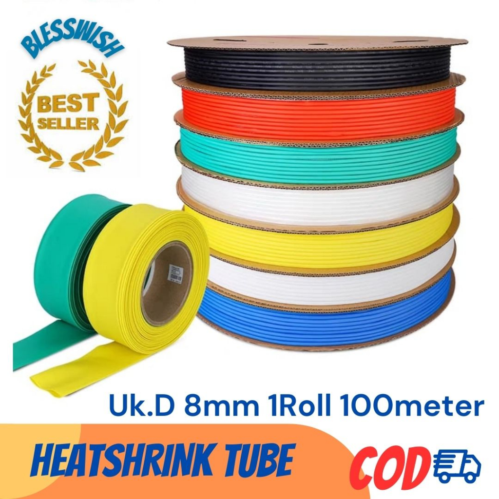 Heatshrink tube D.8mm Selongsong Kabel Bakar,Heat Shrink Tubing Roll