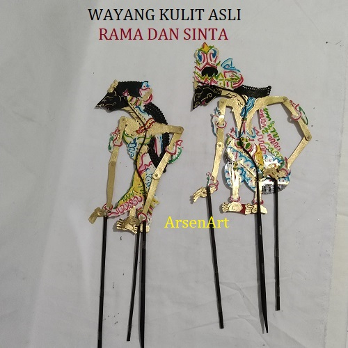 Rama dan Sinta Wayang Kulit Asli Ukuran Kecil Dijual Sepasang