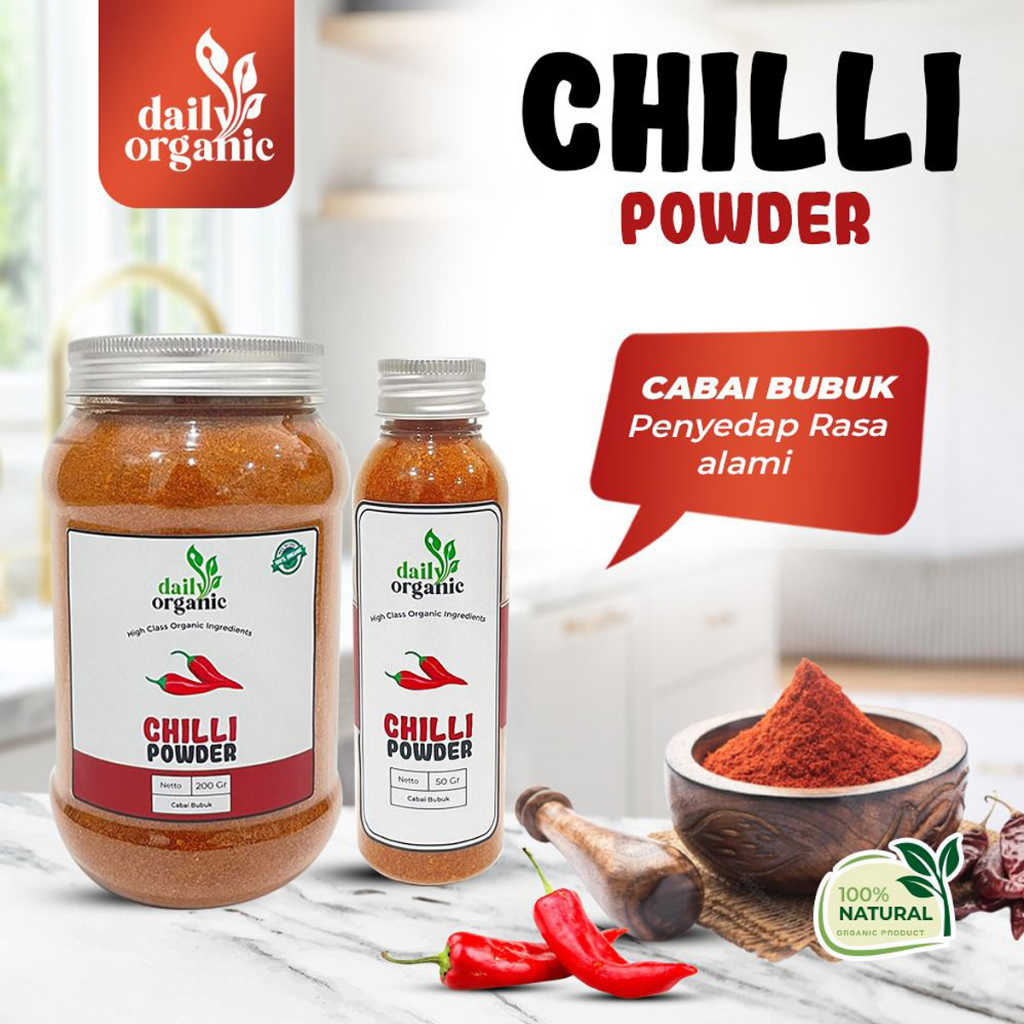 

Cabe Bubuk Chili Powder Daily Organic Rempah Premium