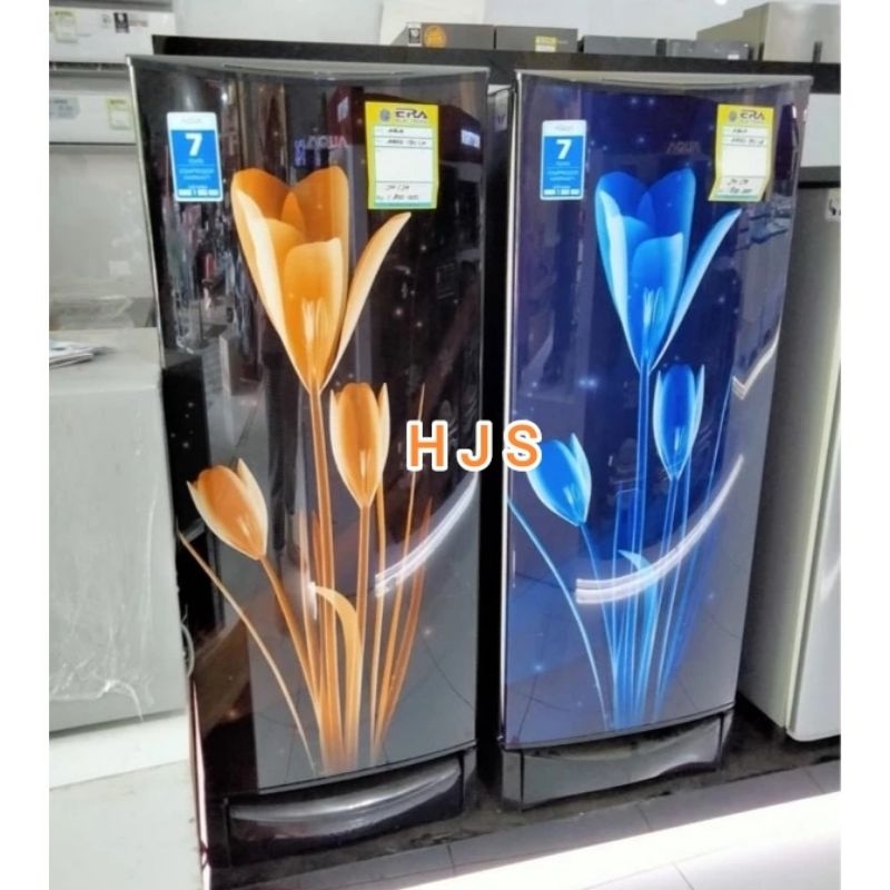 KULKAS AQUA 1 PINTU AQR-D190 LB/LK 162L-MOTIF BUNGA