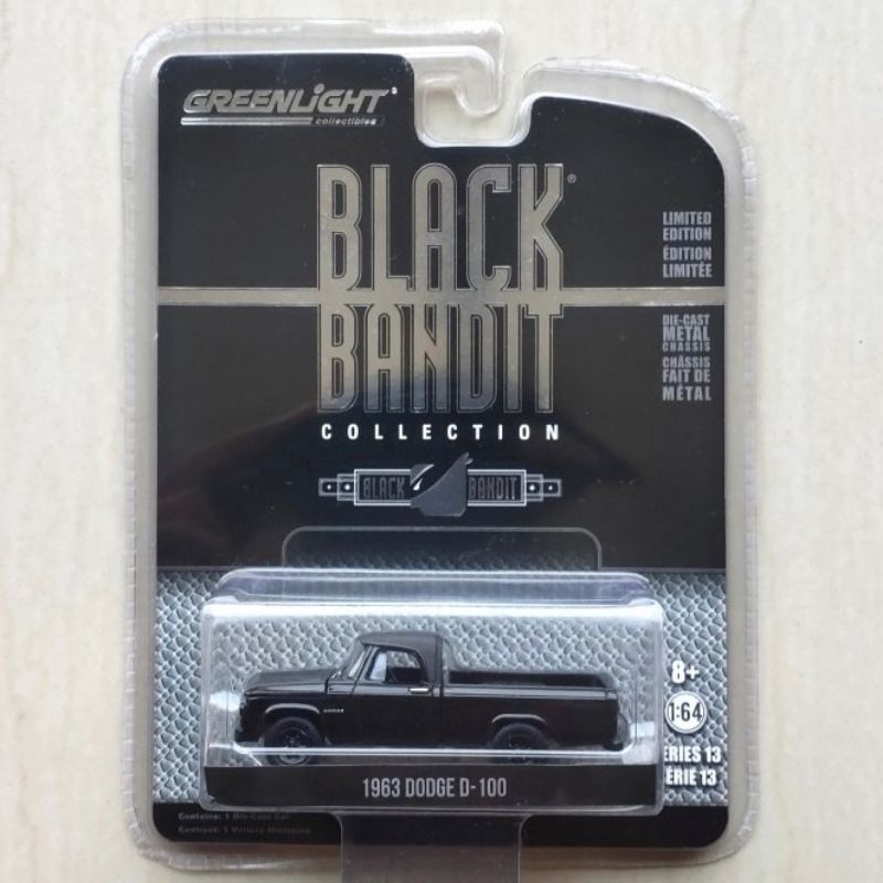 Greenlight 1963 Dodge D-100 Black Bandit D100 No Charger