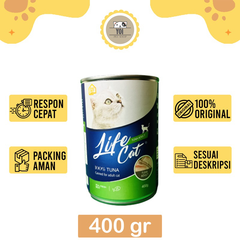 Life Cat Adult Kaleng Tuna 400gr-Makanan Kucing Basah