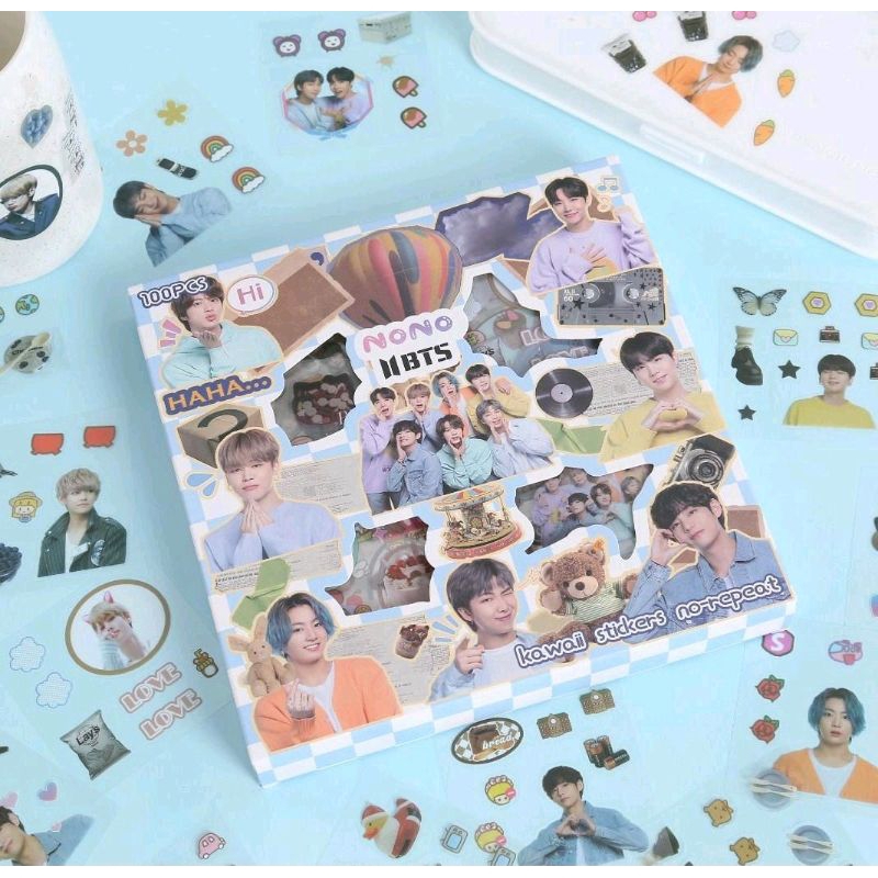 

100 pcs Stiker BTS korea Kpop Boyband Mainan Anak Tempel Hadiah Kado Anak