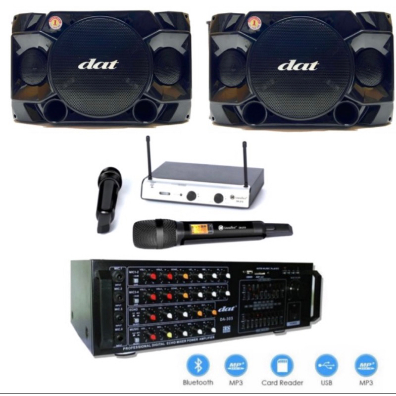 paket karaoke soundsistem DAT 10inch original bluetooth