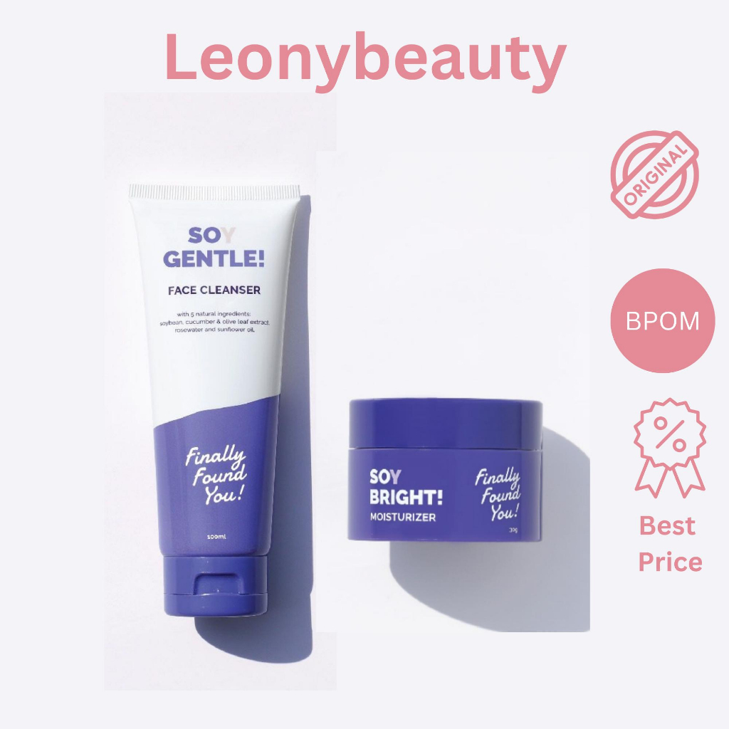 Finally Found You SOY BRIGHT Moisturizer - 2in1 Primer Makeup atau SOY GENTLE Face Cleanser Membersi