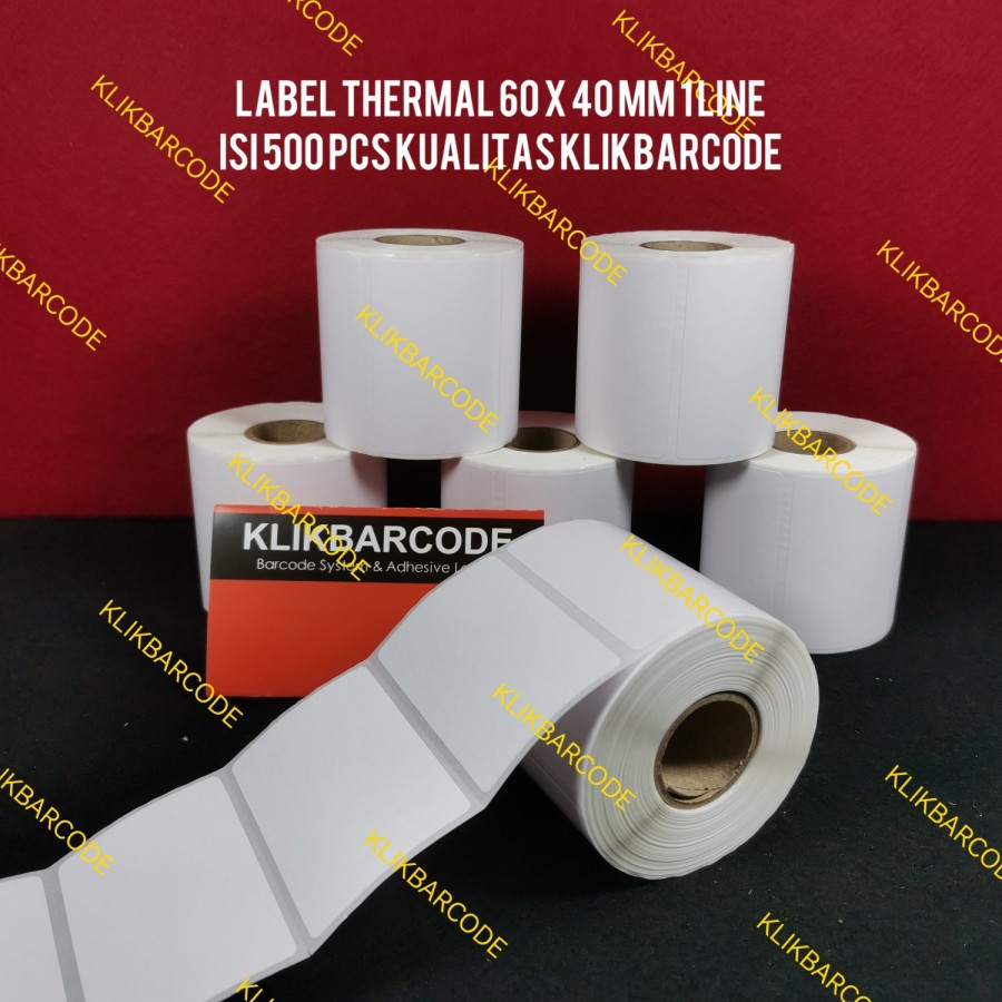 

Premium Label Thermal 60x40 mm 1 Line 1 inchCore isi 500 Pcs Stiker