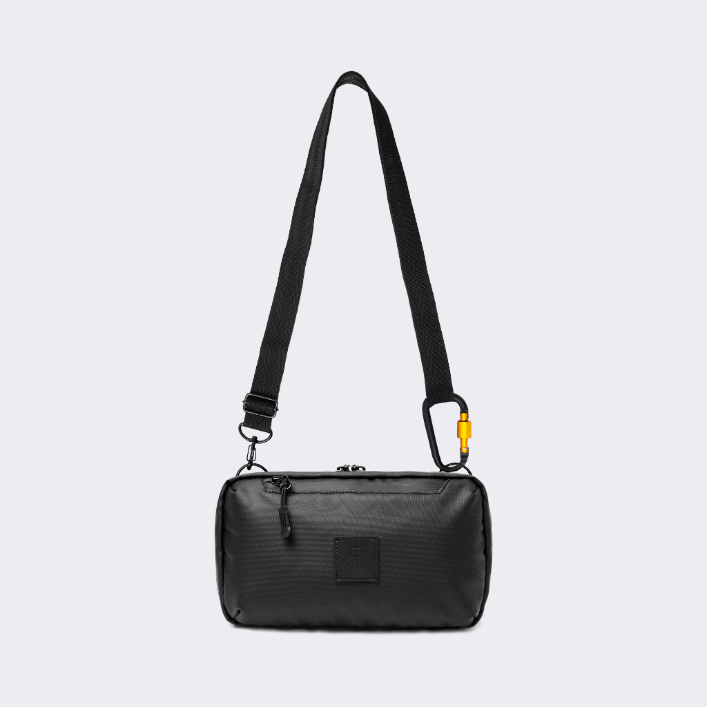 Fertig - Jurtice Black - Tas 2 In 1 Slingbag Handbag - Tas Selempang Pria Hitam - Clutch Bag - Hangi
