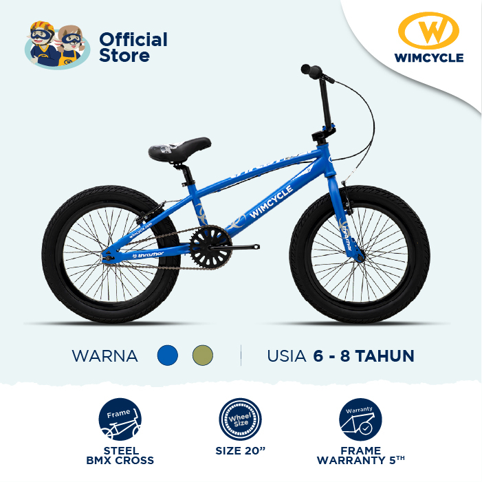 Wimcycle Sepeda Anak BMX Thrasher 20 - Blue
