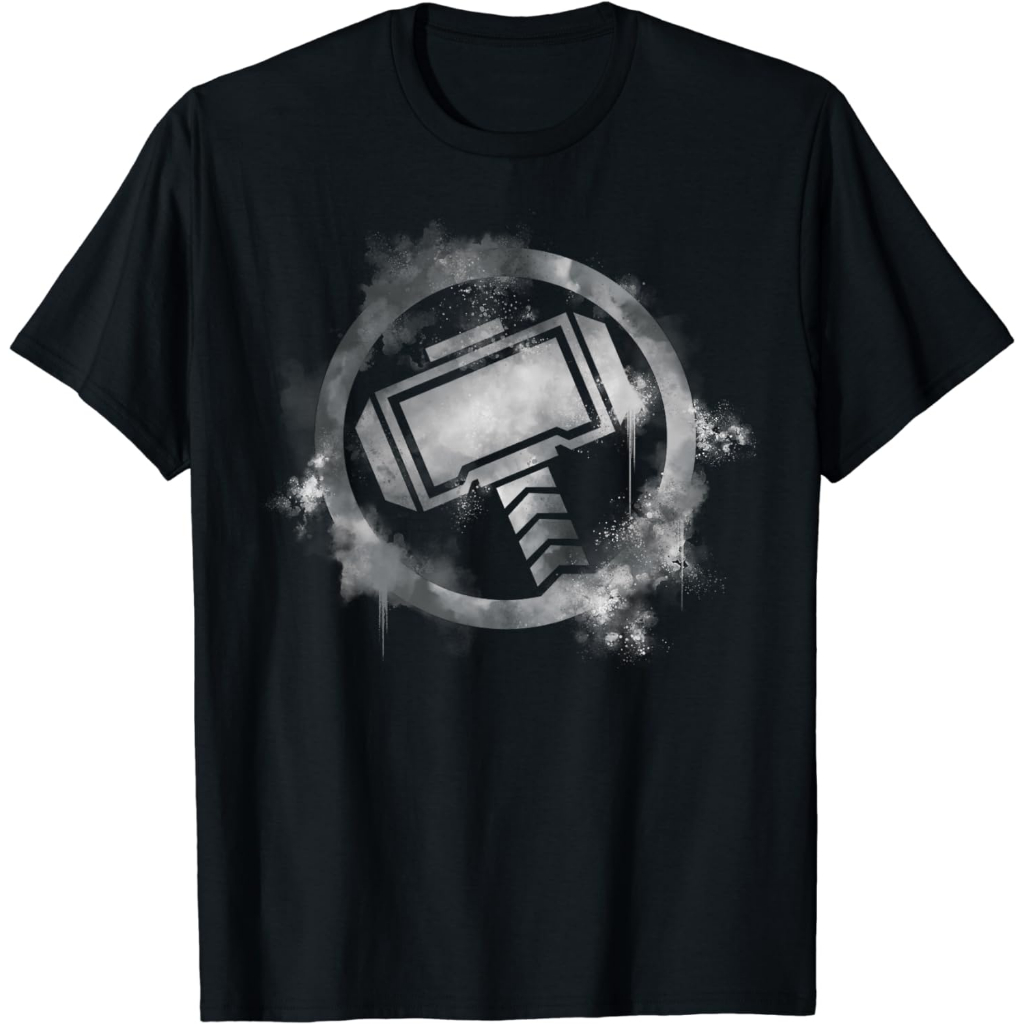 Baju Kaos Dewasa Marvel Avengers Endgame Thor Spray Paint Logo T-Shirt Pakaian Fashion Atasan Distro