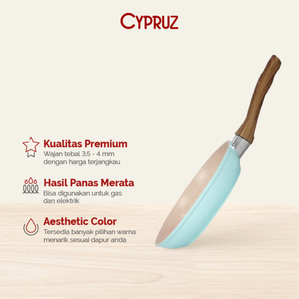 Cypruz Fry Pan Mini Wooden Touch Handle