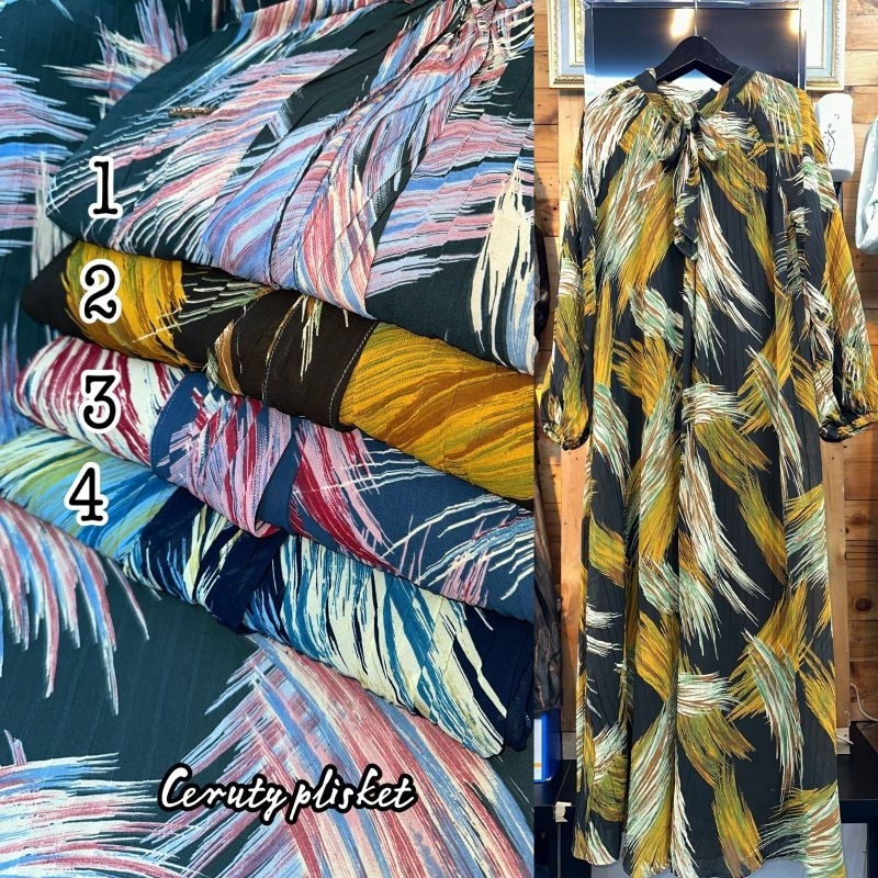 Gamis Plisket Motif