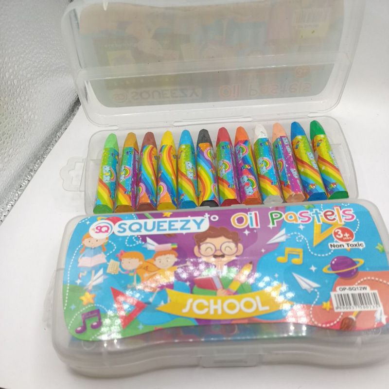 

1 KOTAK PLASTIK ISI 12 PCS CRAYON EARNA SQUEEZY OIL PASTELS TERLARIS PALEMBANG