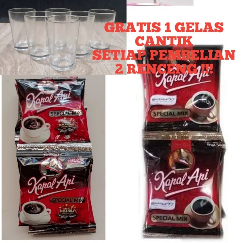 KOPI KAPAL API SPESIAL MIX GRATIS GELAS CANTIK