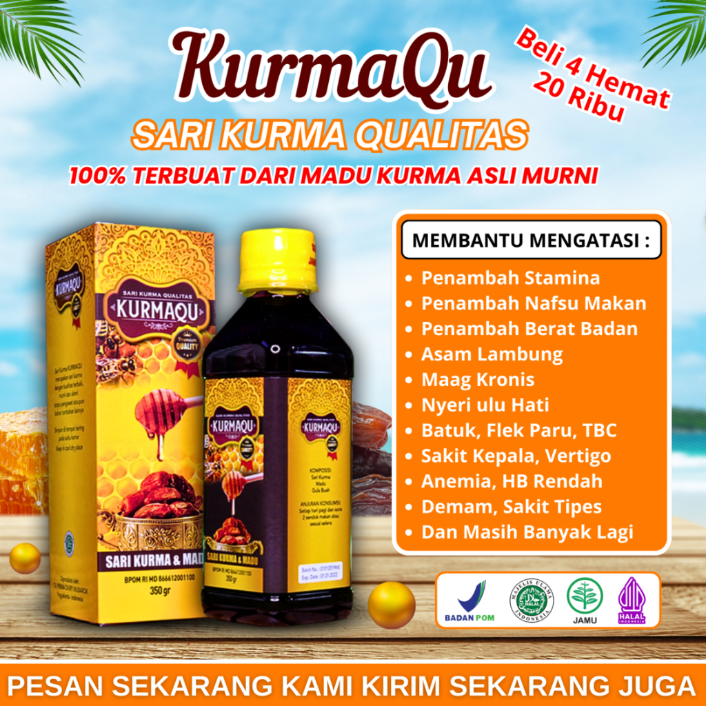KURMAKU ( GRATIS ONGKIR ) - MADU HERBAL SARI KURMA - MADU PENAMBAH TENAGA - OBAT GEMUK ANAK 5 TAHUN 