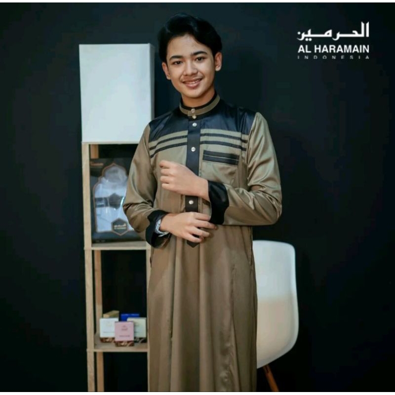 AL Haramain Jubah / Gamis Pria Remaja Premium Kombinasi (63) | Hitam | Navy | Maroon | Biru Keabuan
