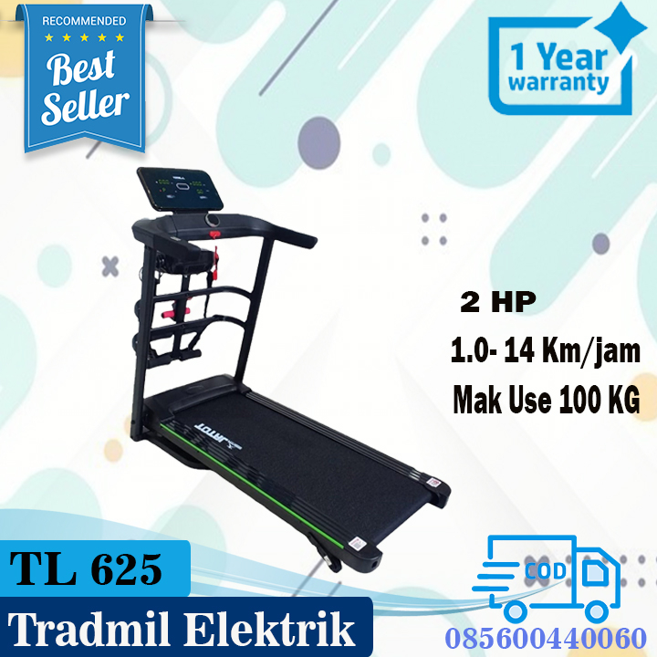 Alat olahraga lari Treadmill Elektrik Murah TL 625 Alat Fitness Rumahan Garansi 1 Tahun