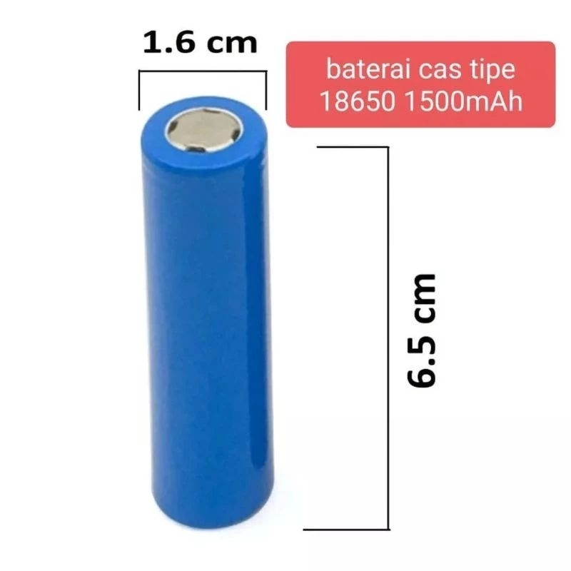 18650 | Baterai cas biru polos tipe 18650 1500mAh baterai senter taktikal baterai microphone baterai