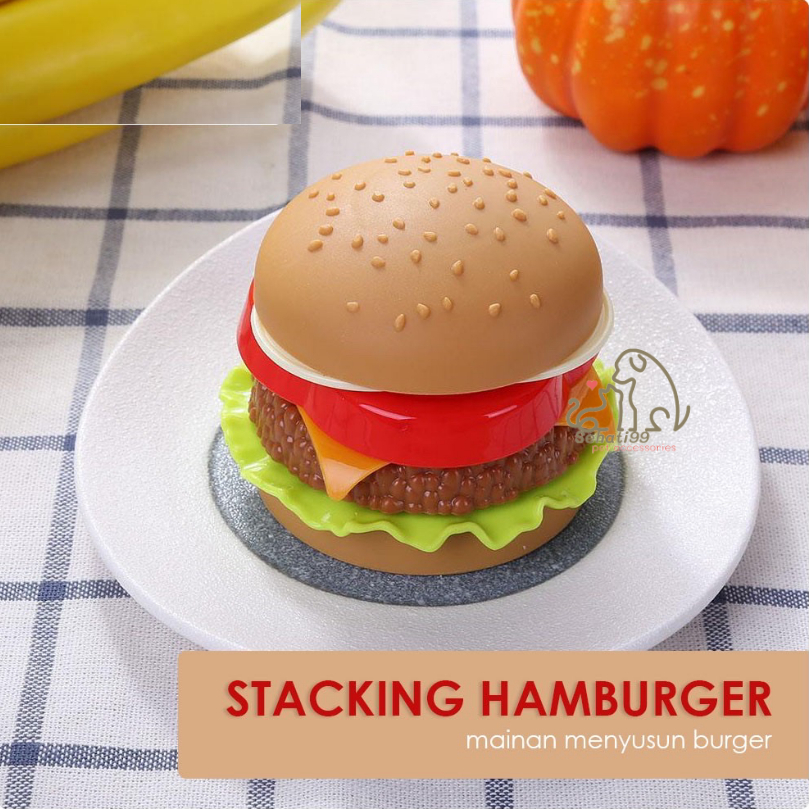 Mainan Anak Murah Stacking Hamburger Menyusun Burger