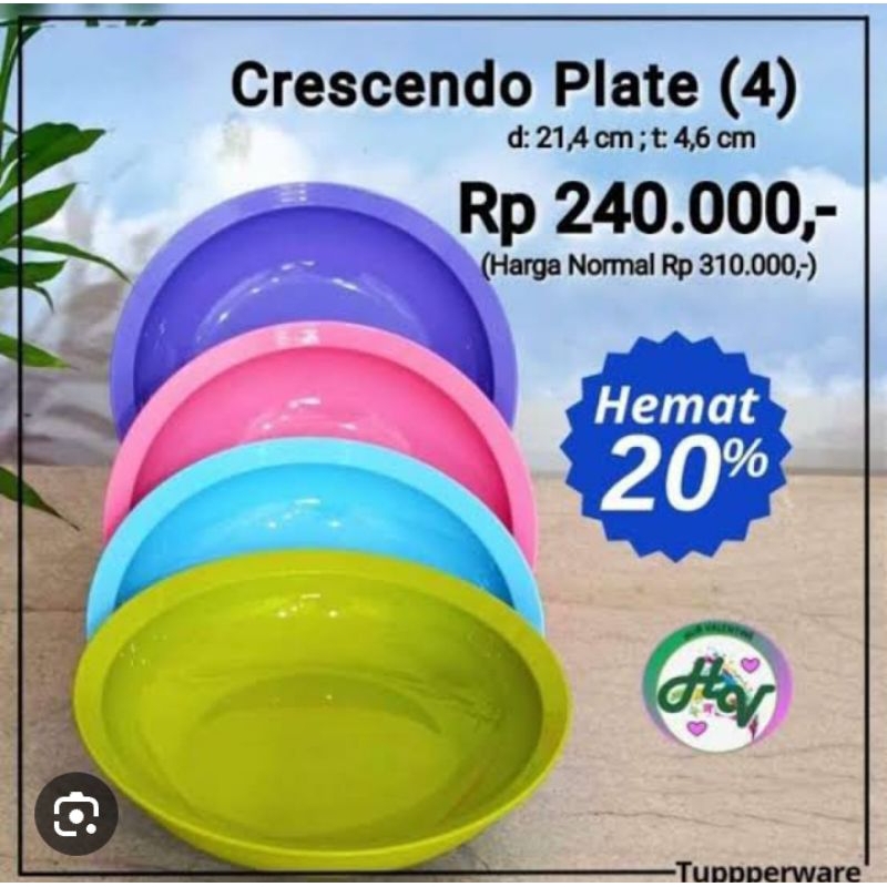 Crescendo plate tupperware (4) / piring tupperware