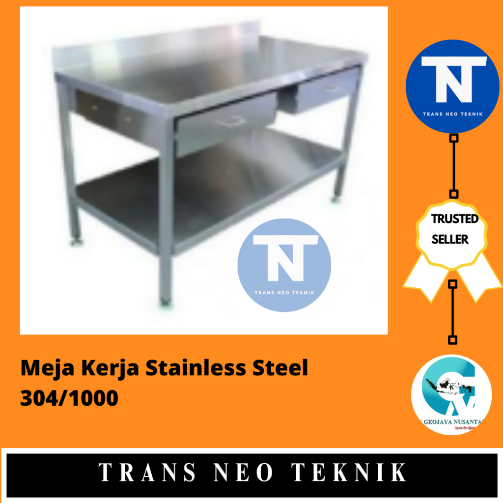Meja Kerja Stainless Steel 304/1000