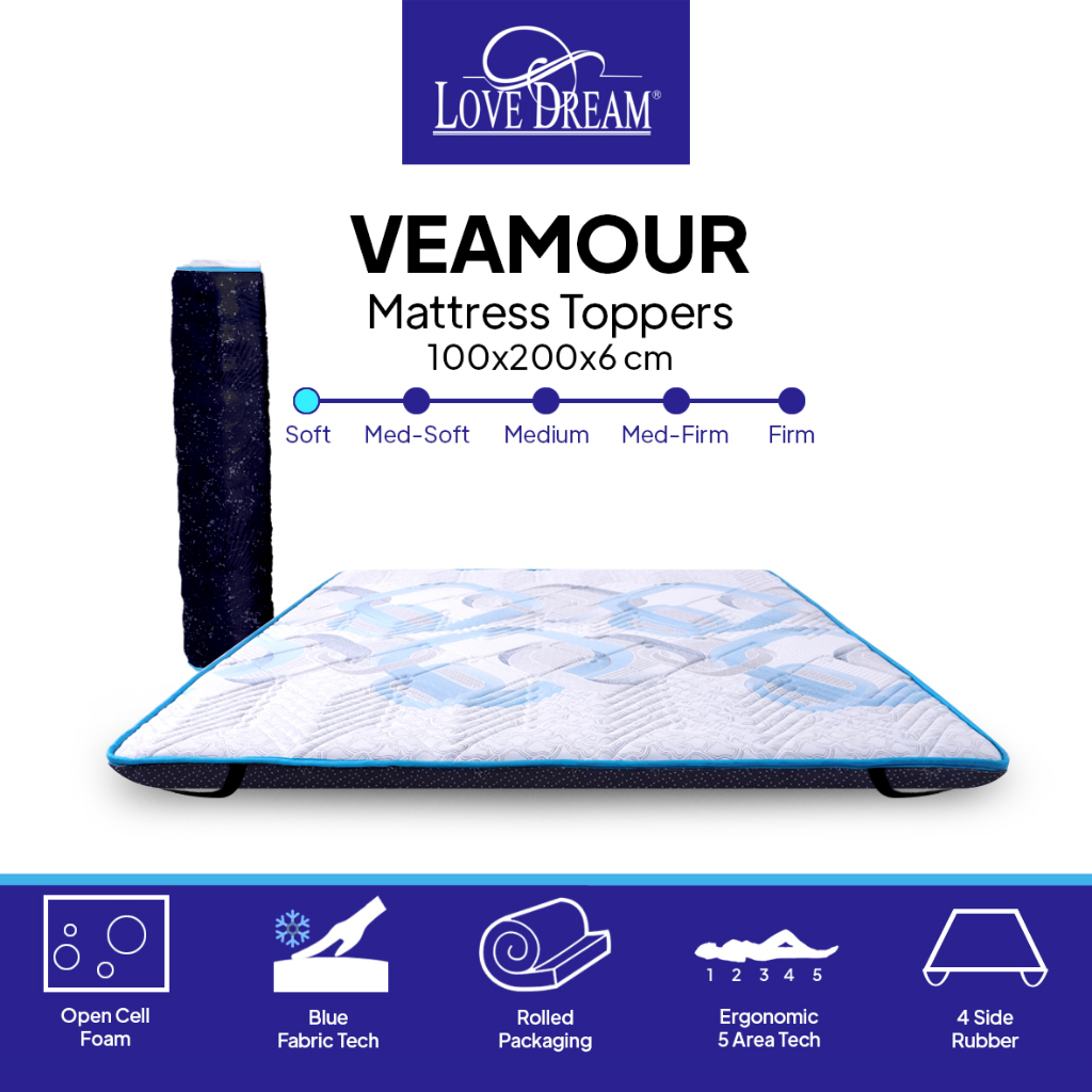 Love Dream Veamour Mattress Topper 100x200x6 cm - Pillow Top Kasur / Topper Kasur