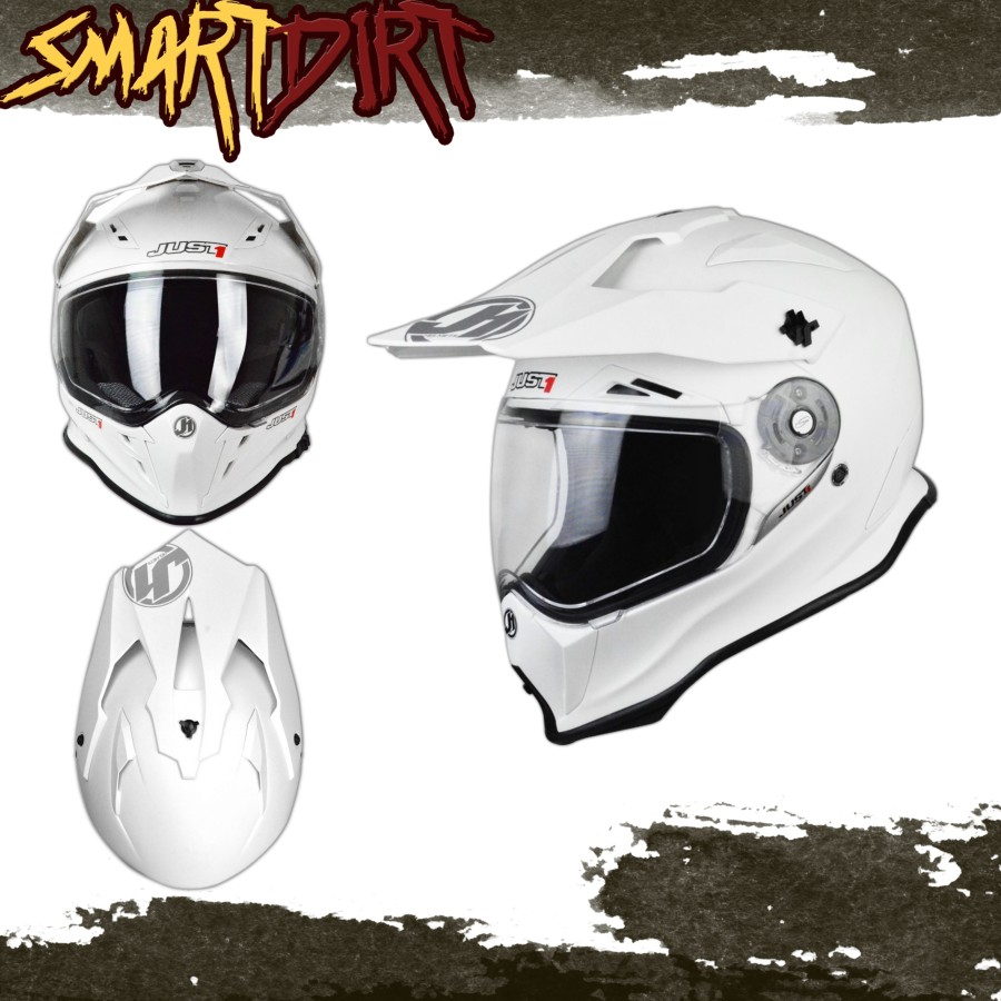 Helm Motor JUST1 J14 Solid White Matt Full Face just1 Original Italy