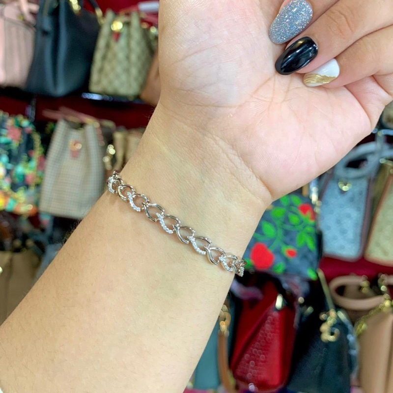 Benika Accesories - Gelang Tangan Rantai Wanita Xuping Jewellry love silver - Korean Style Anti Karat Aesthetic - Aksesories Fashion Trendi 2023 - Titanium Simple Elegand Mewah - Bracelets