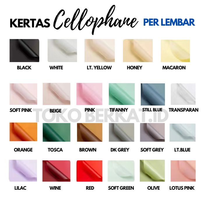 

[TERMURAH] KERTAS BUNGA SOLID COLOR CELLOPHANE PAPER FLOWER WRAP TERMURAH UNTUK BUCKET BUNGA