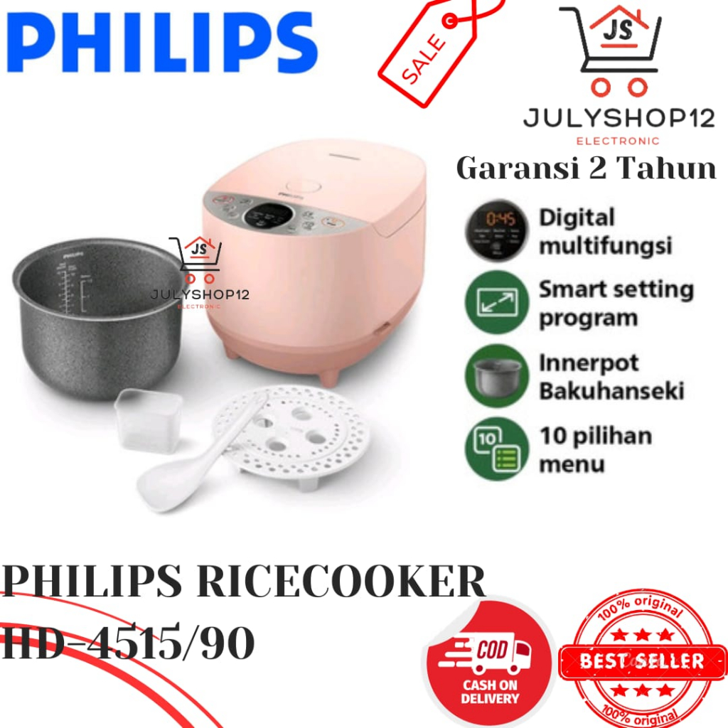 PHILIPS RICECOOKER DIGITAL TYPE HD-4515/90 PINK / HD4515 / HD-4515 PINK MAGICCOM DIGITAL 10 MENU GAR