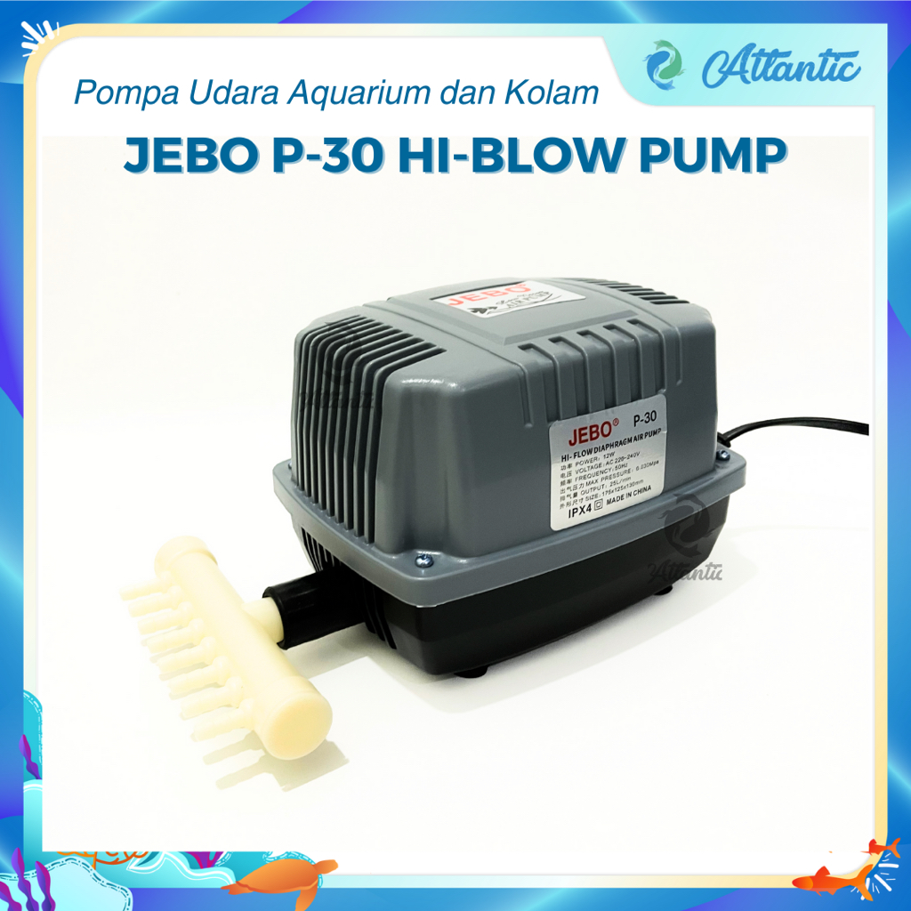 JEBO P30 P-30 P 30 Pompa Udara Oksigen Aerator Air Pump Airator Aquarium Kolam Ikan Akuarium