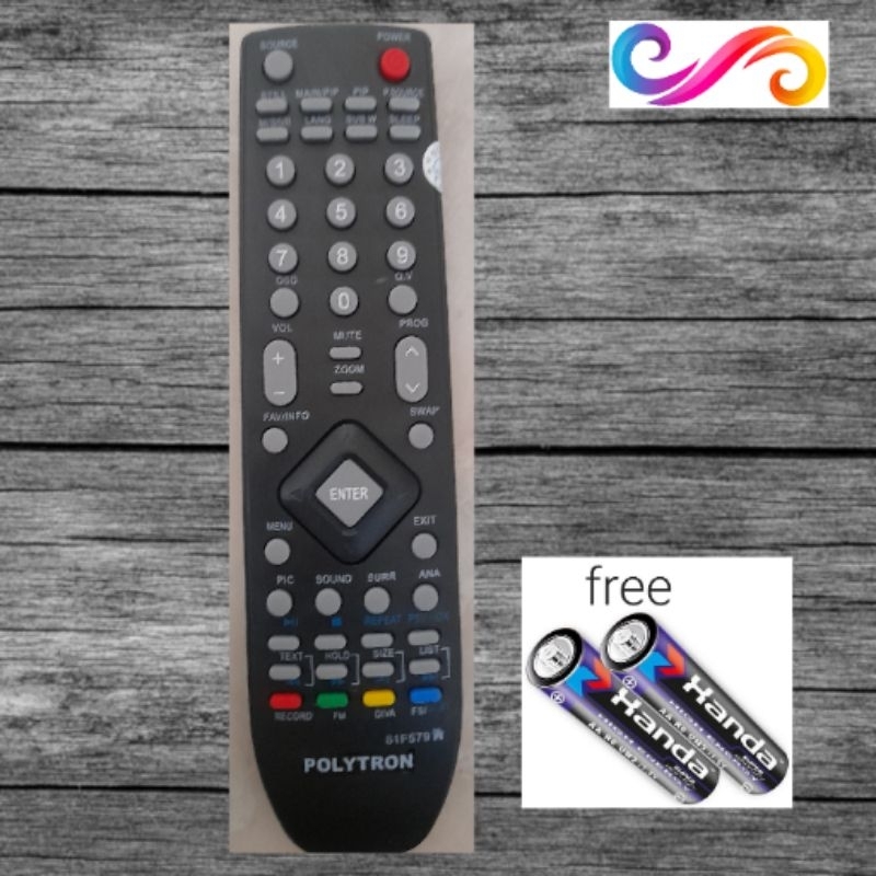 REMOT TV LCD/LED POLYTRON semi ORIGINAL + Batrai