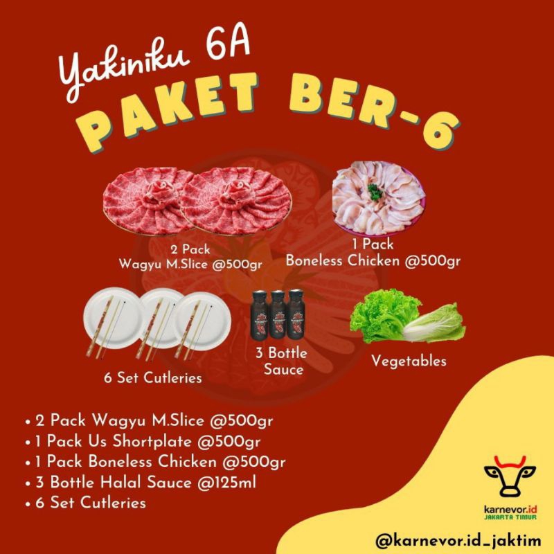 

Paket BBQ/ Paket BBQ/ Paket 6 Orang/ Paket Yakiniku/ Daging Wagyu/ Masakan Korea