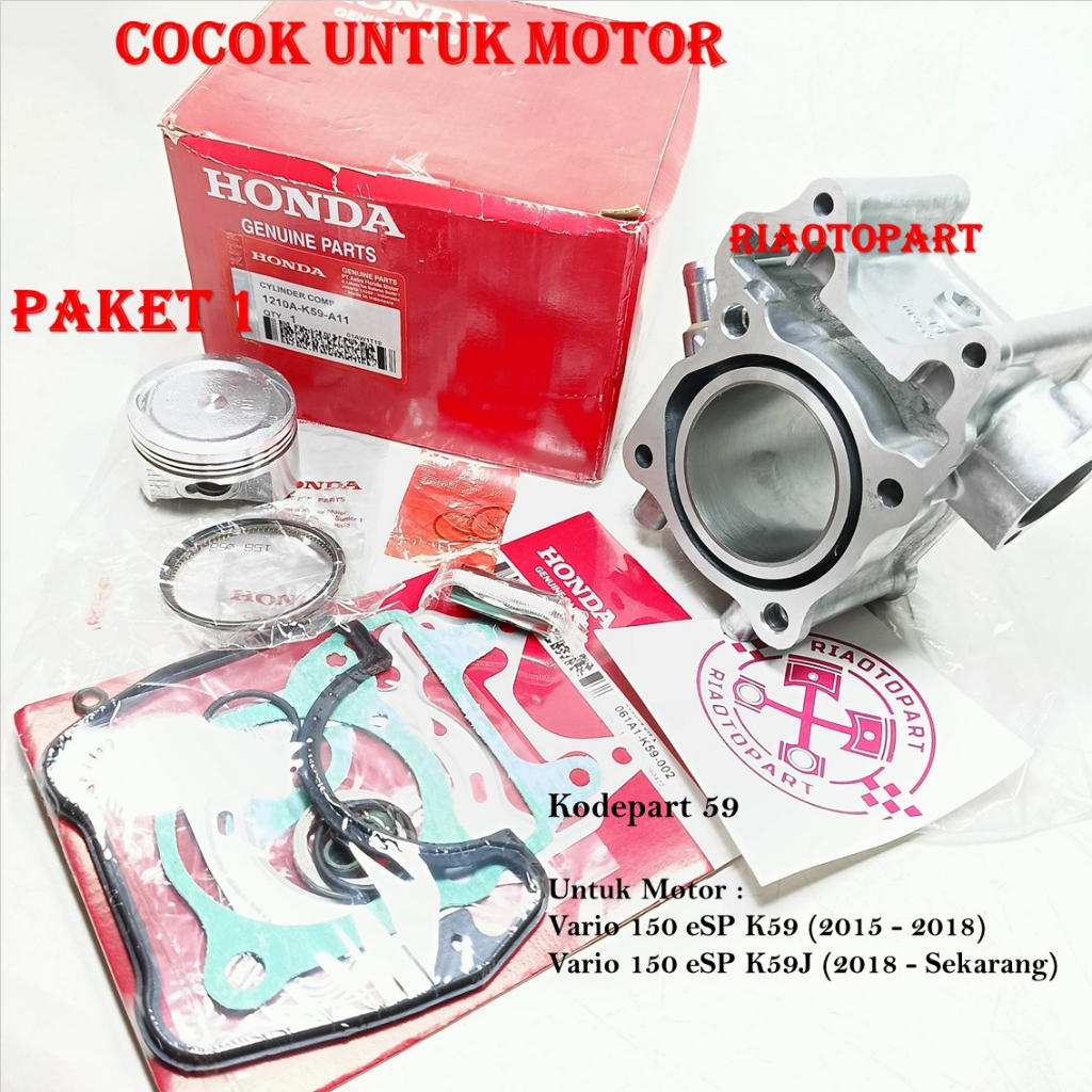 BLOK SEHER KOMPLIT PISTON KIT + TOPSET ( 150 CC ) VARIO 150 OLD , VARIO 150 ESP , VARIO 150 CBS LED 
